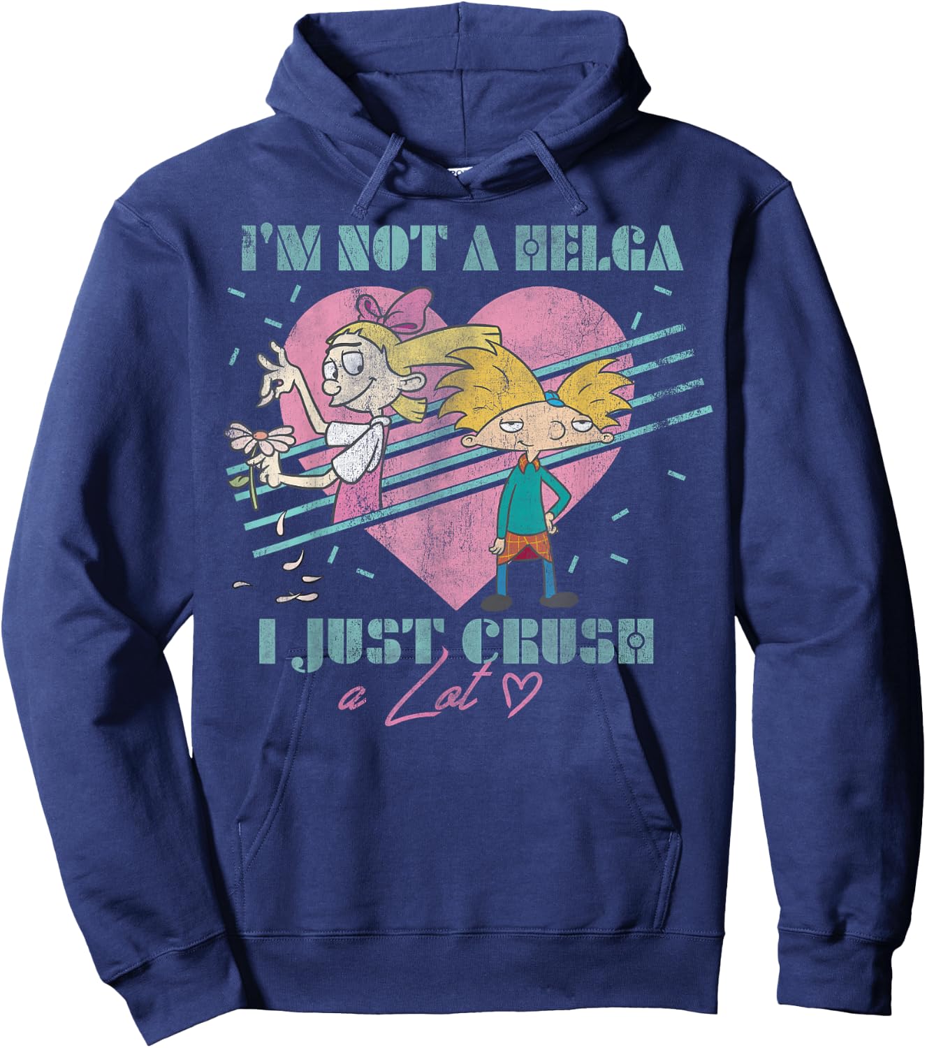 Hey Arnold! I'm Not Helga I Just Crush A Lot Hoodie - Hoodie | Navy