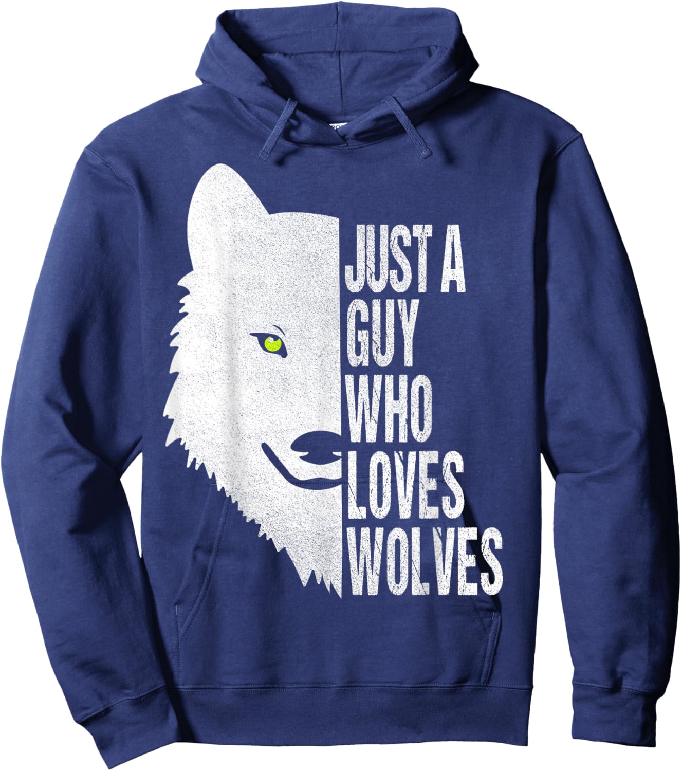 Just a Guy Who Loves wolves Hoodie - Hoodie | Navy