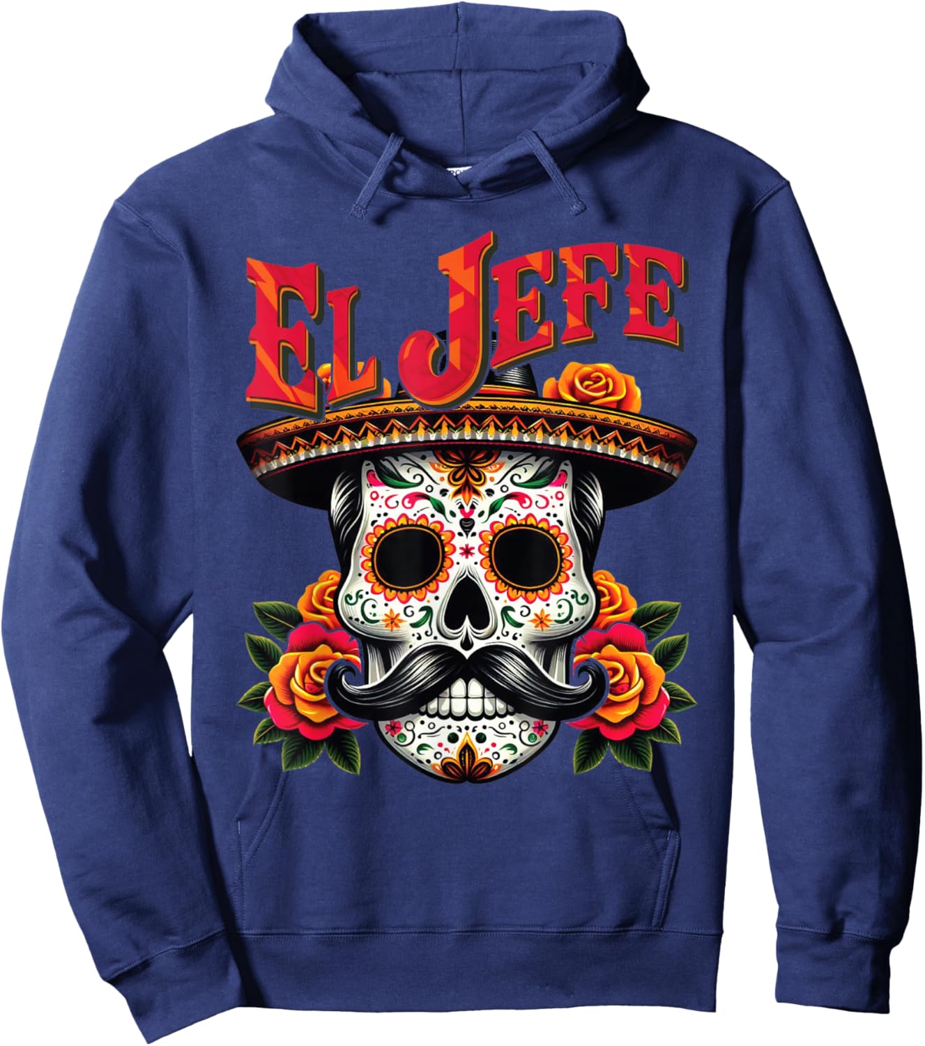El Jefe Sugar Skull For Man Hoodie - Hoodie | Navy