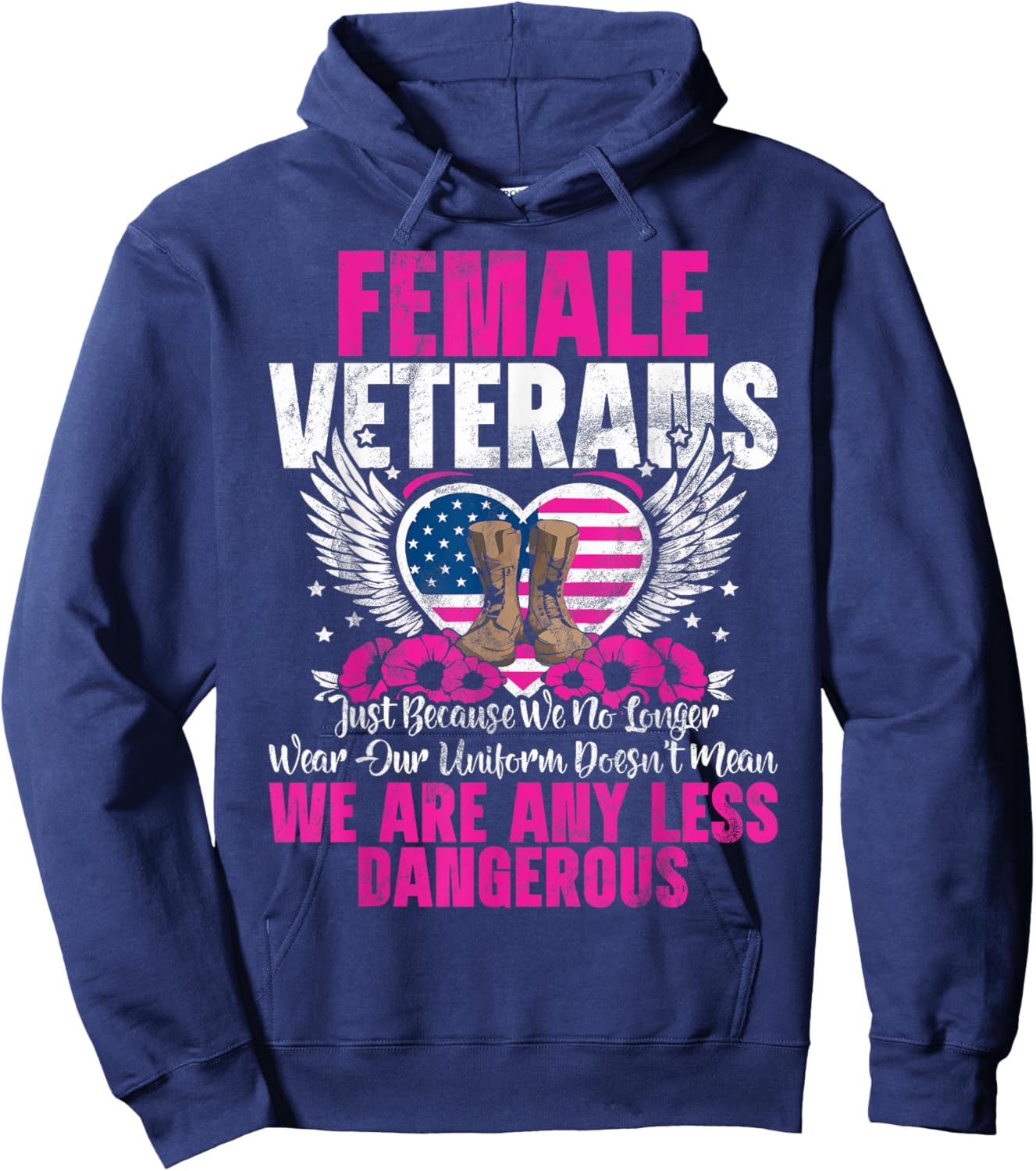 Female Veteran Veteran's Day Women Veteran Soldier Patriotic Hoodie - Hoodie | Navy