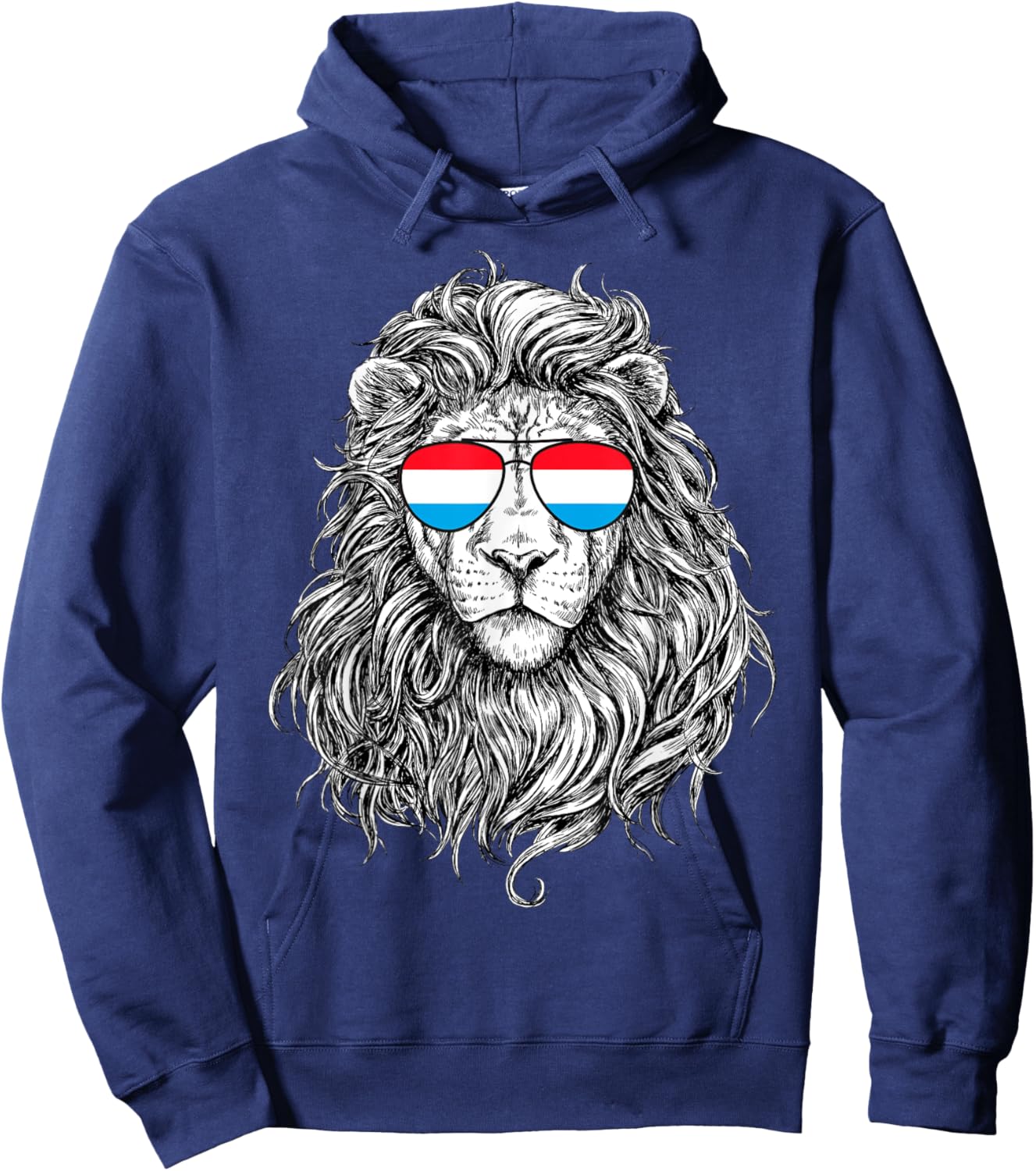 Luxembourg Flag Lion Sunglasses Gifts Love Luxembourg Hoodie - Hoodie | Navy