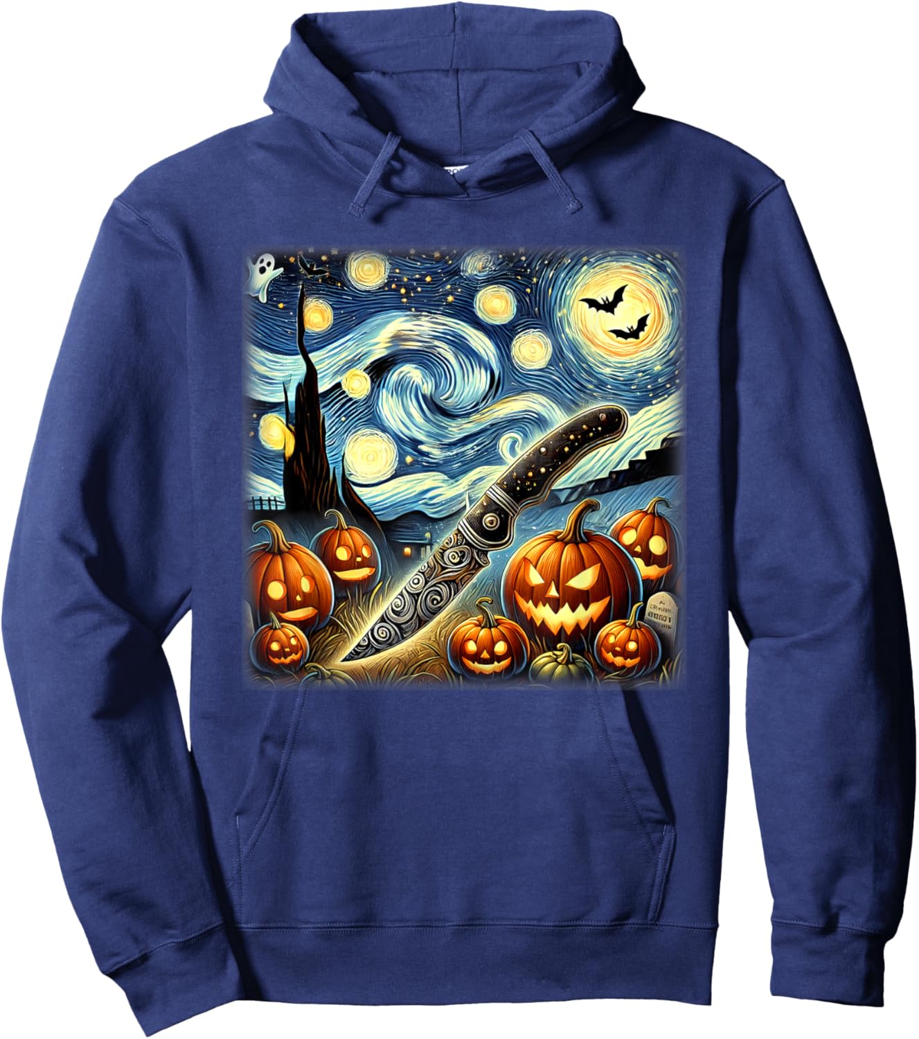 Starry Night Knife Chef Halloween Hoodie - Hoodie | Navy