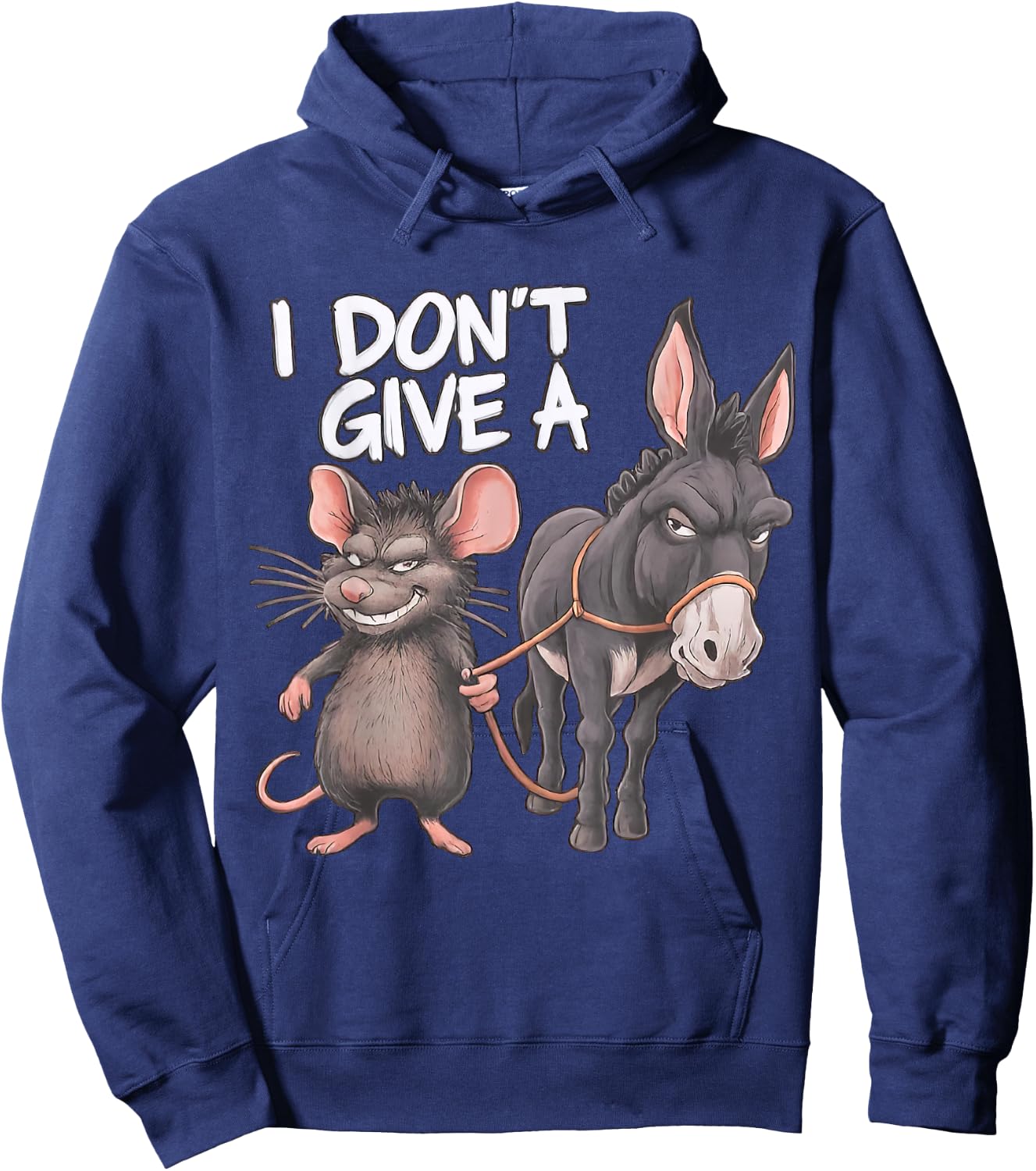 Funny I Don't Give a Rats Ass Mouse Donkey Sarcastic Animal Hoodie - Hoodie | Navy
