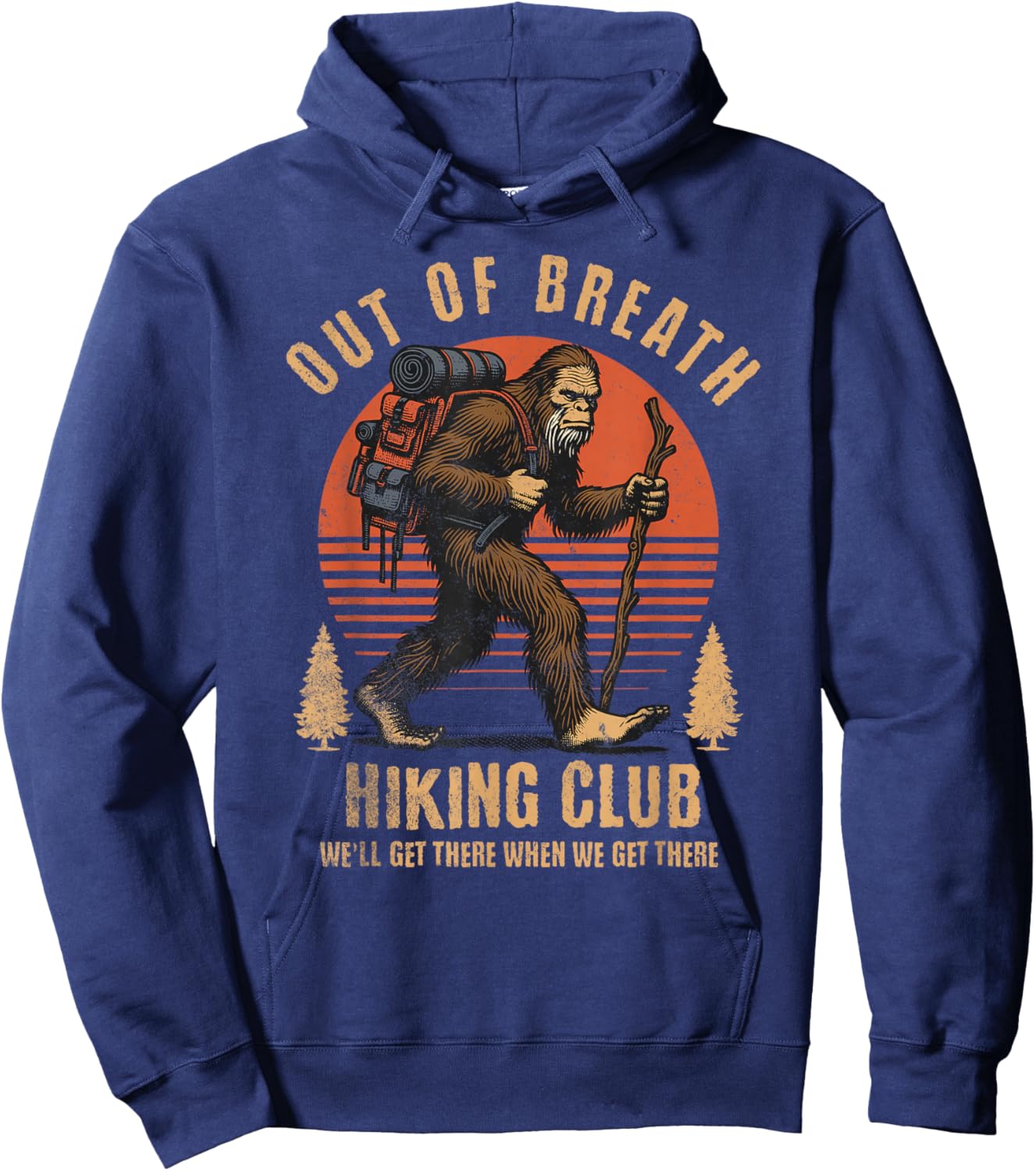 Out of Breath Hiking Society Club Funny Outdoor Walk Groups Hoodie - Hoodie | Navy