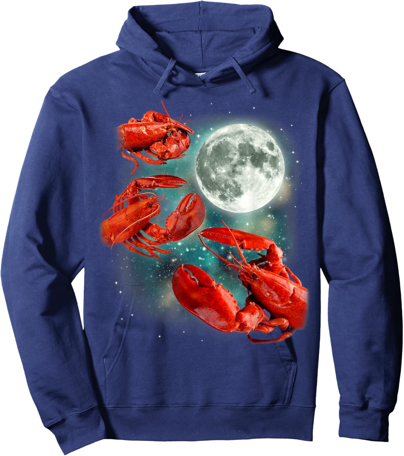 Three Lobster Moon | 3 Crustaceans Sea Lover Parody Hoodie - Hoodie | Navy