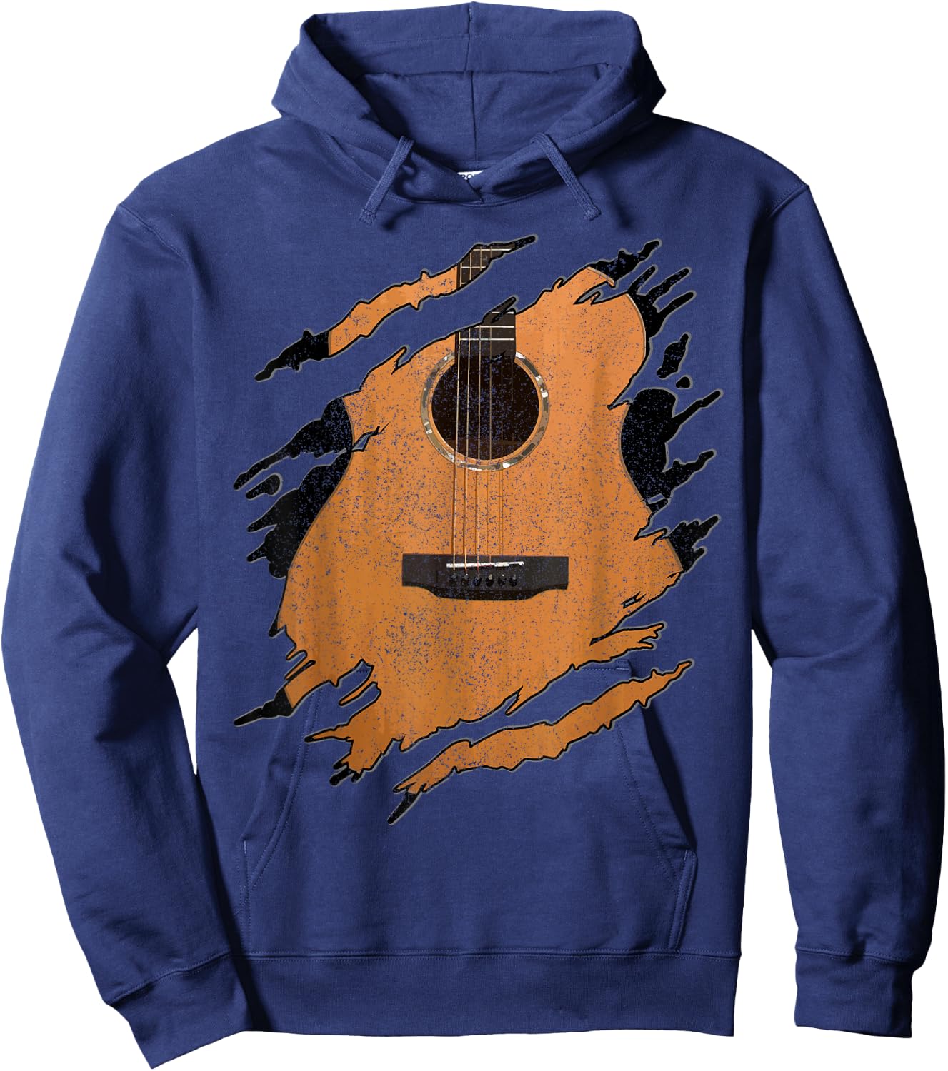 Guitar - Acoustic Music Guitarist Musician Gift Hoodie - Hoodie | Navy