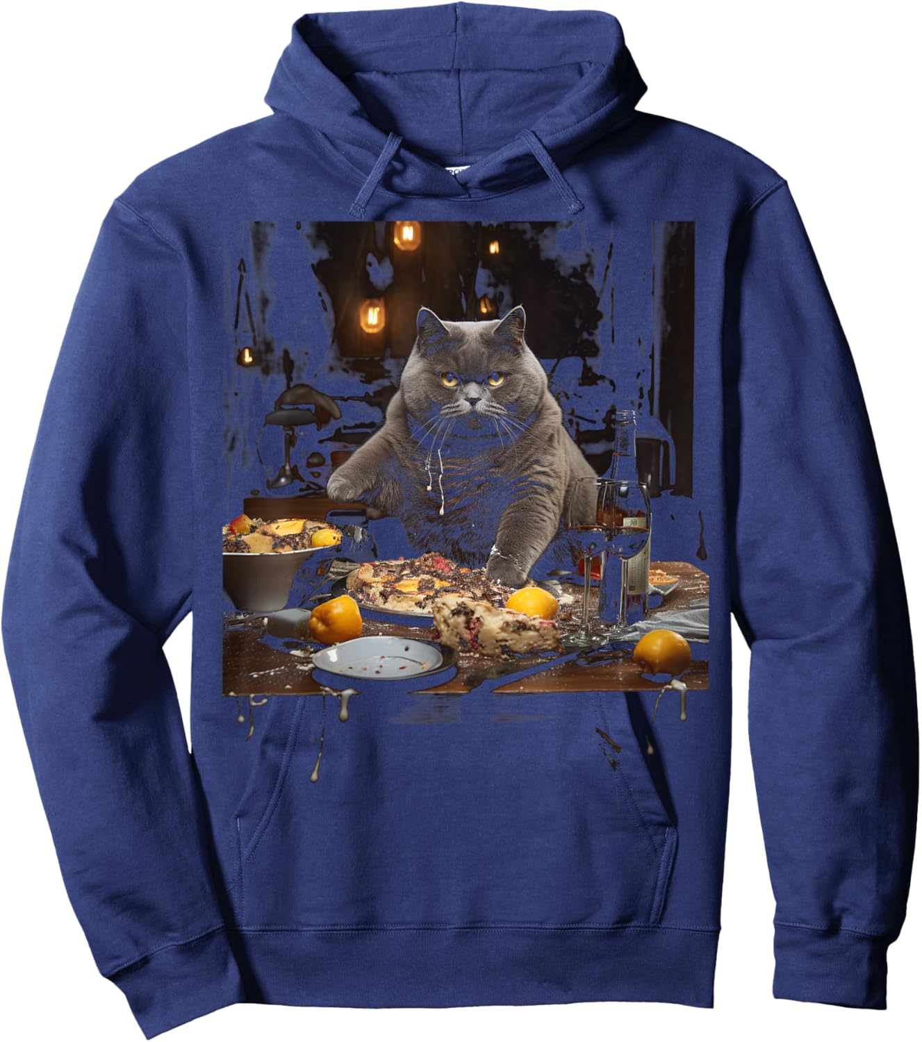 Chartreux Cat Eyes Kitty Kitten Cat Artwork Cat Face Hoodie - Hoodie | Navy