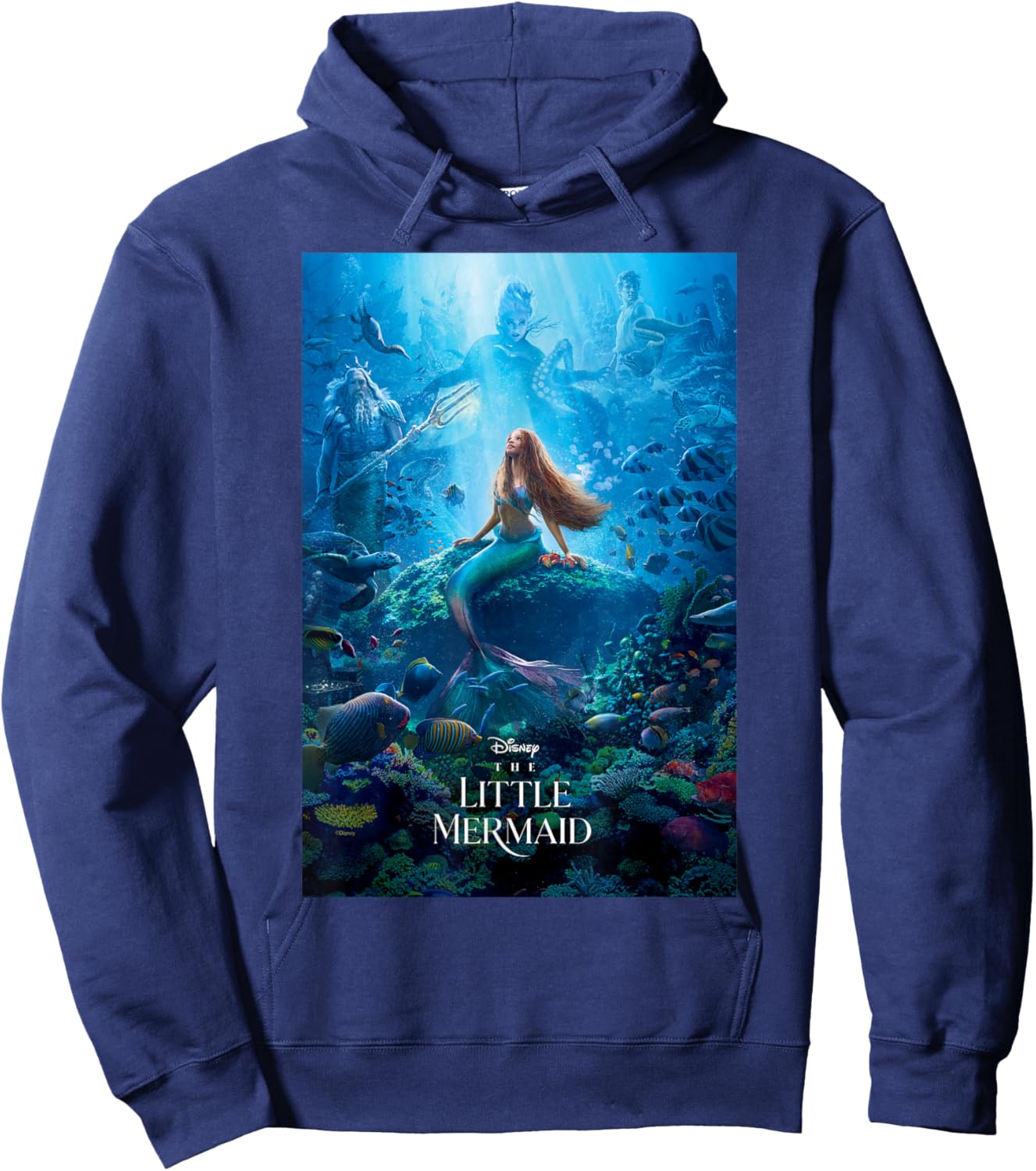 Disney The Little Mermaid Ariel Live-Action Movie Poster Hoodie - Hoodie | Navy