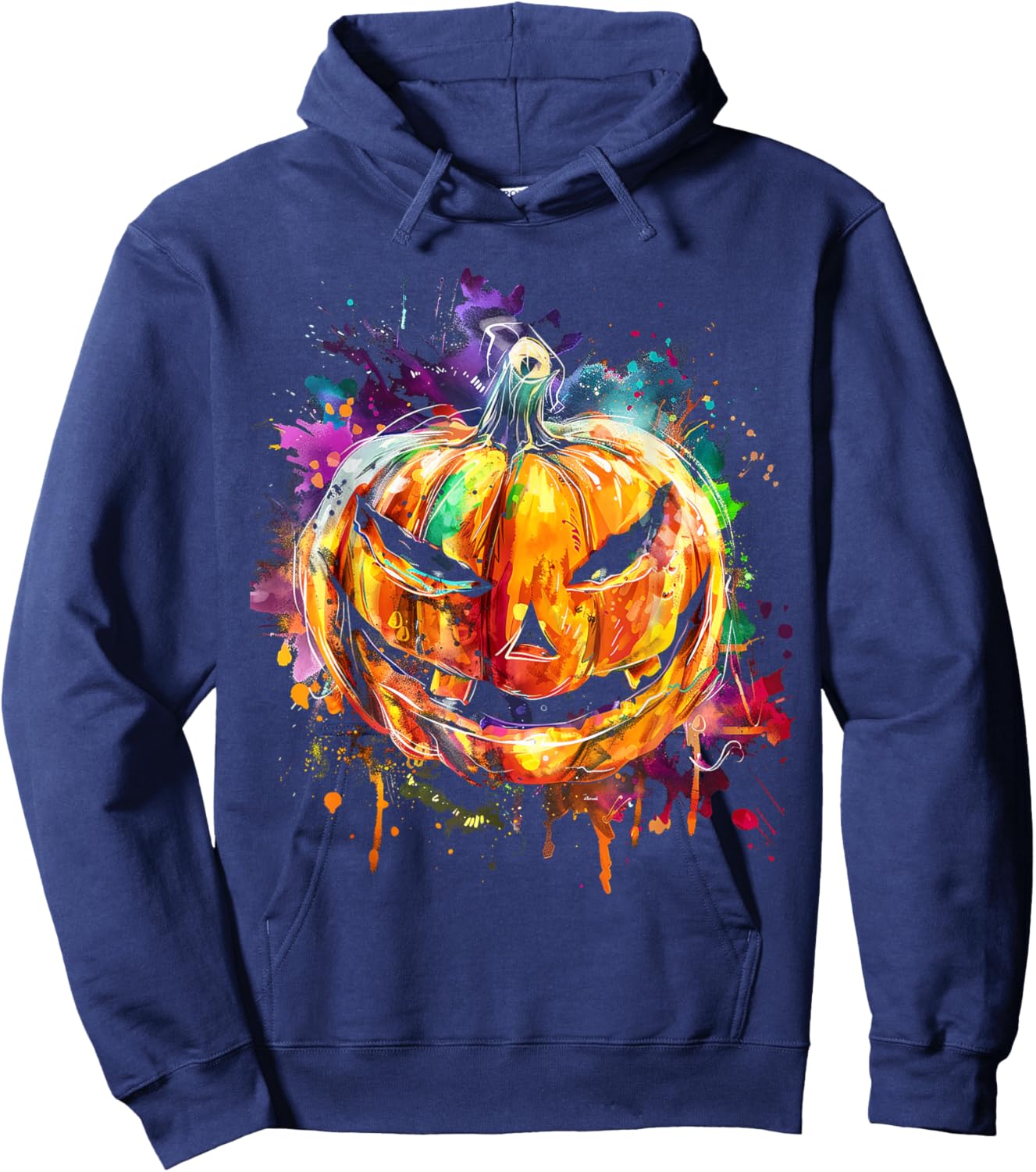 Pumpkin Costume Halloween Spooky Art Pumpkin Hoodie - Hoodie | Navy