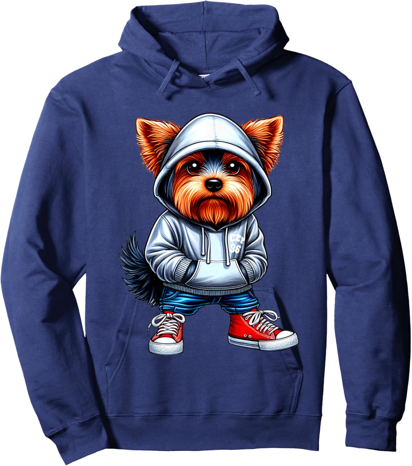 Thug Dog Yorkshire Terrier Gangster Yorkie Dog Lovers Design Men Women Hoodie - Hoodie | Navy