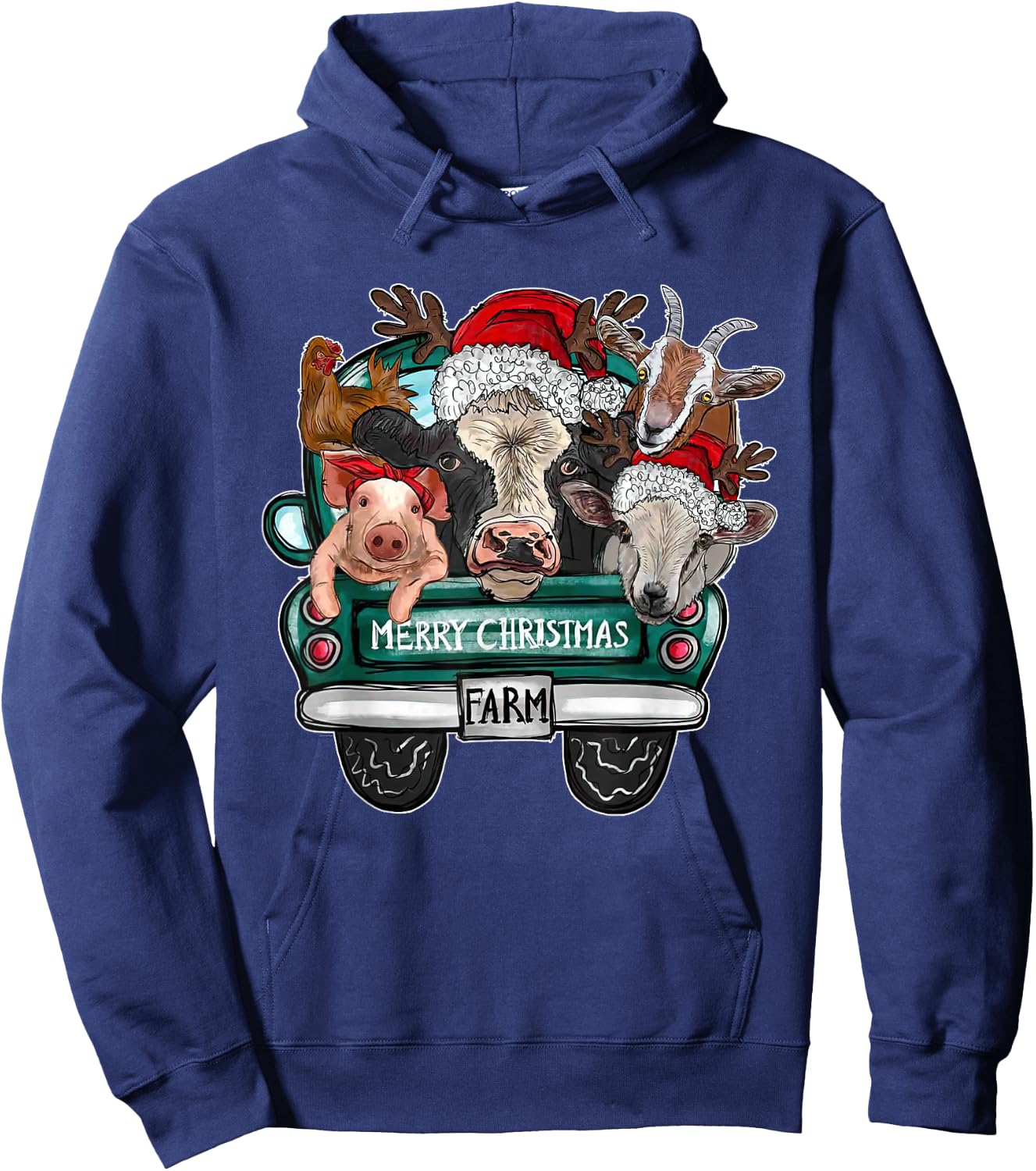 Merry Christmas Heifers Hoodie - Hoodie | Navy