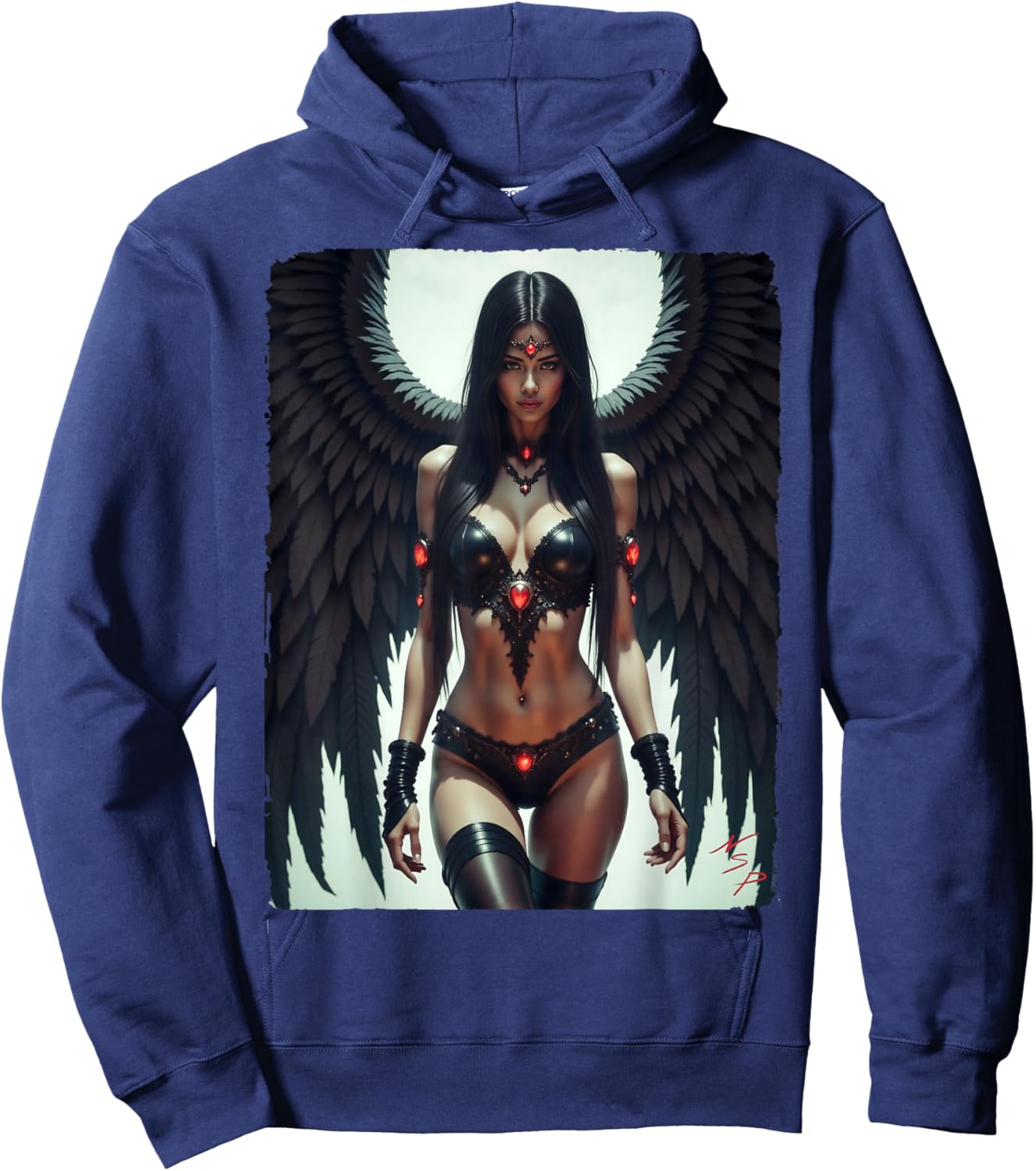 mit Mädchen drauf - Sexy Fallen Angel Pinup Girl #1 Hoodie - Hoodie | Navy