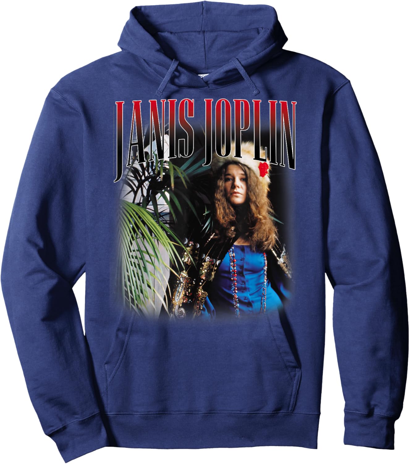 Janis Joplin Baron Homage 60s Rock Hoodie - Hoodie | Navy