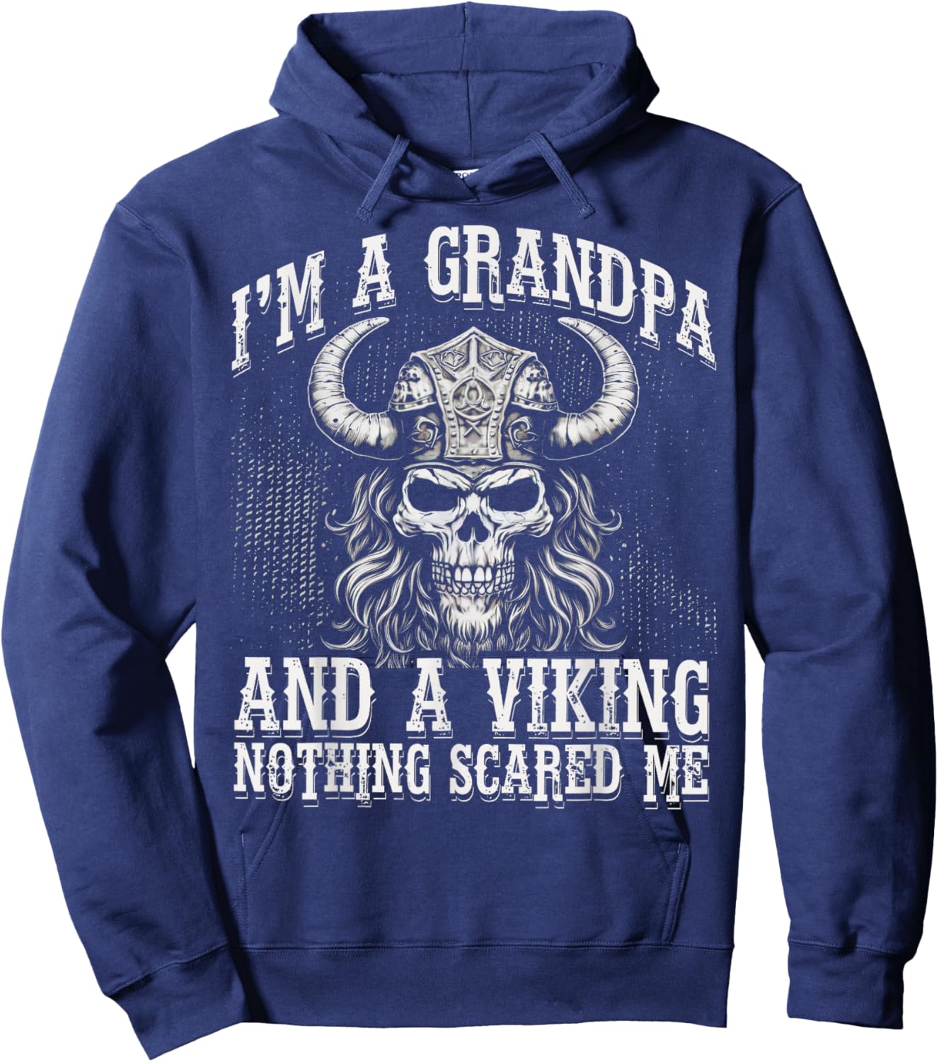 I'm a Grandpa and a Viking nothing scared me Men Hoodie - Hoodie | Navy