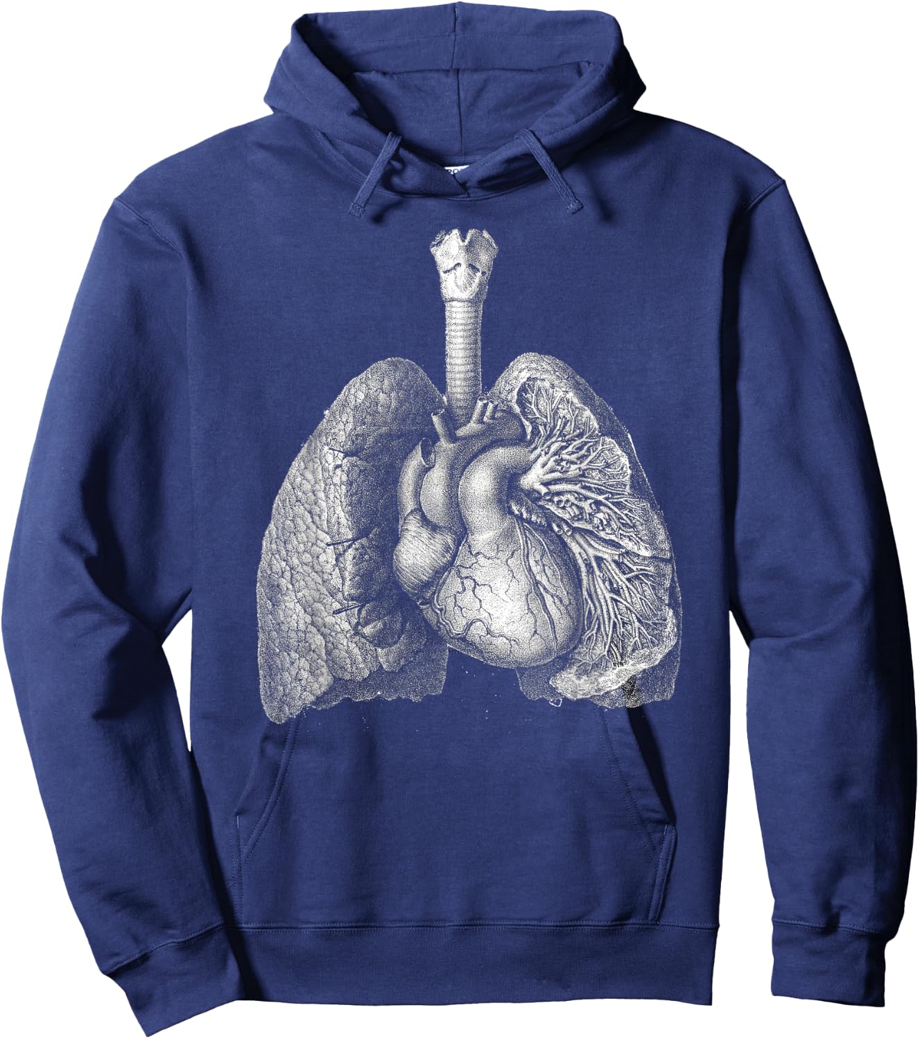 Human heart lungs Vintage medical anatomy Anatomical Lungs Hoodie - Hoodie | Navy