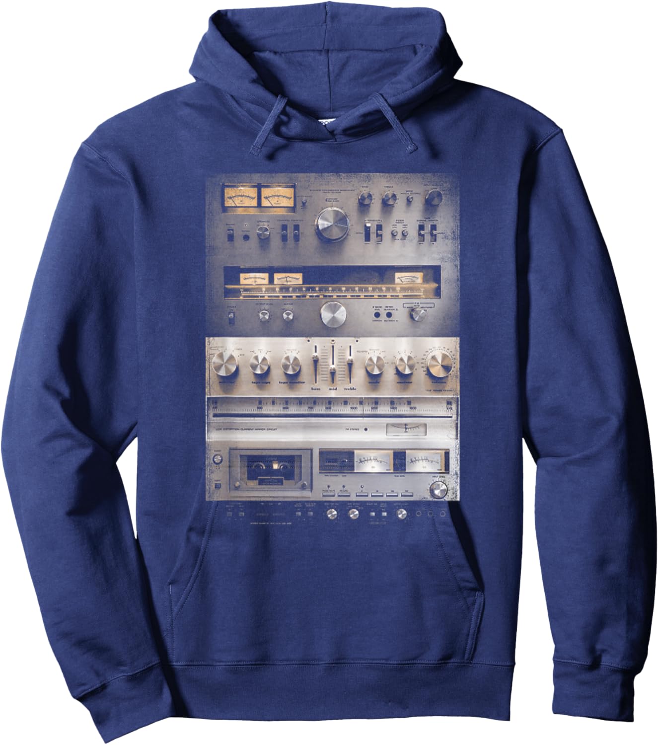 Setup Vintage Audio HiFi Sound System Mixed Media Hoodie - Hoodie | Navy