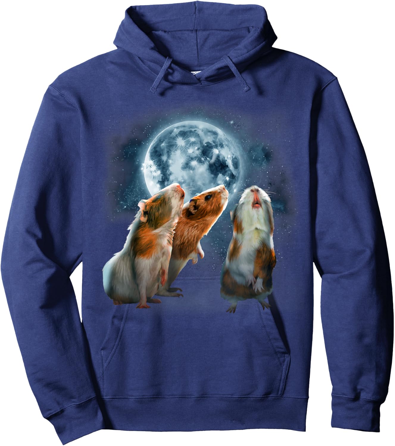 Guinea Pigs Howling at the Moon Shirt - Funny Guinea Pig Hoodie - Hoodie | Navy