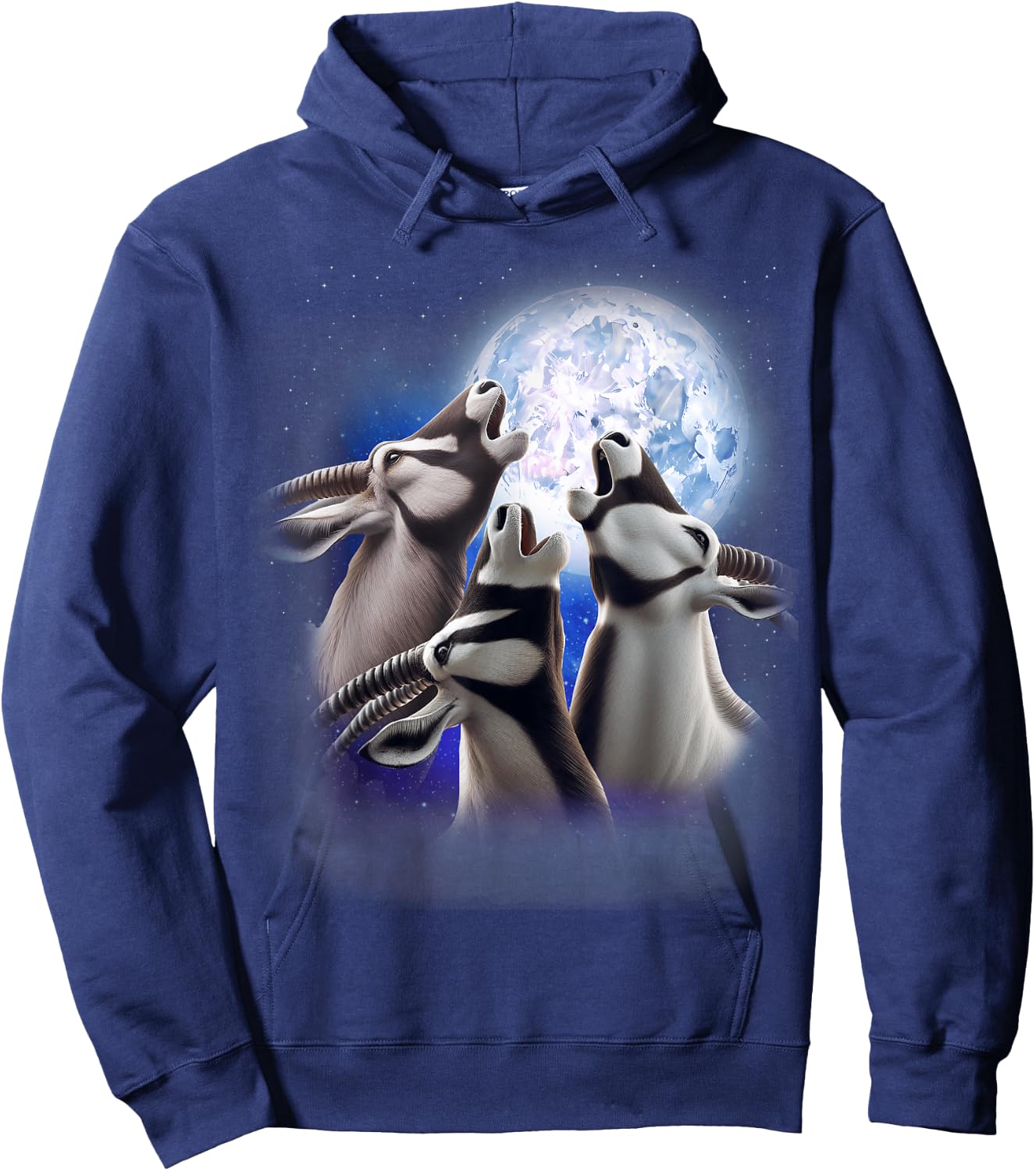 3 Oryx Howling At The Moon Funny Oryx Antelope Animal Lover Hoodie - Hoodie | Navy