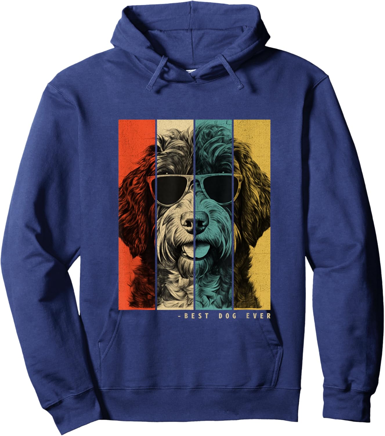 Vintage Bordoodle Dog Mom Dad Kids Men Women Hoodie - Hoodie | Navy