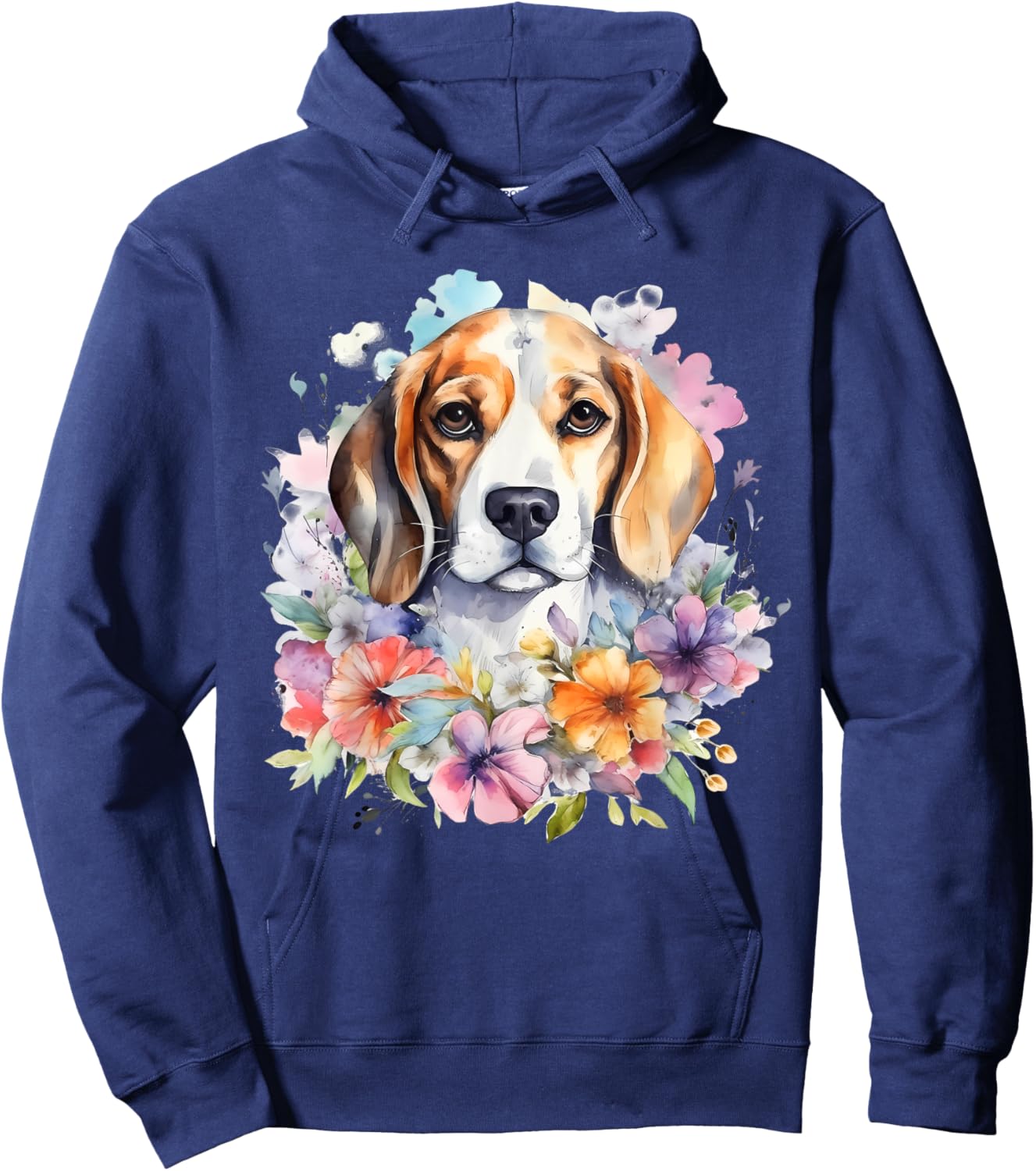 Watercolor Beagle Hoodie - Hoodie | Navy