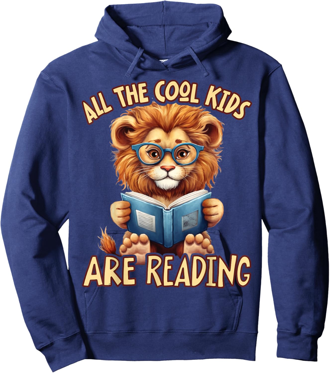 All The Cool Kids Are Reading Lion Teacher Hoodie - Hoodie | Navy