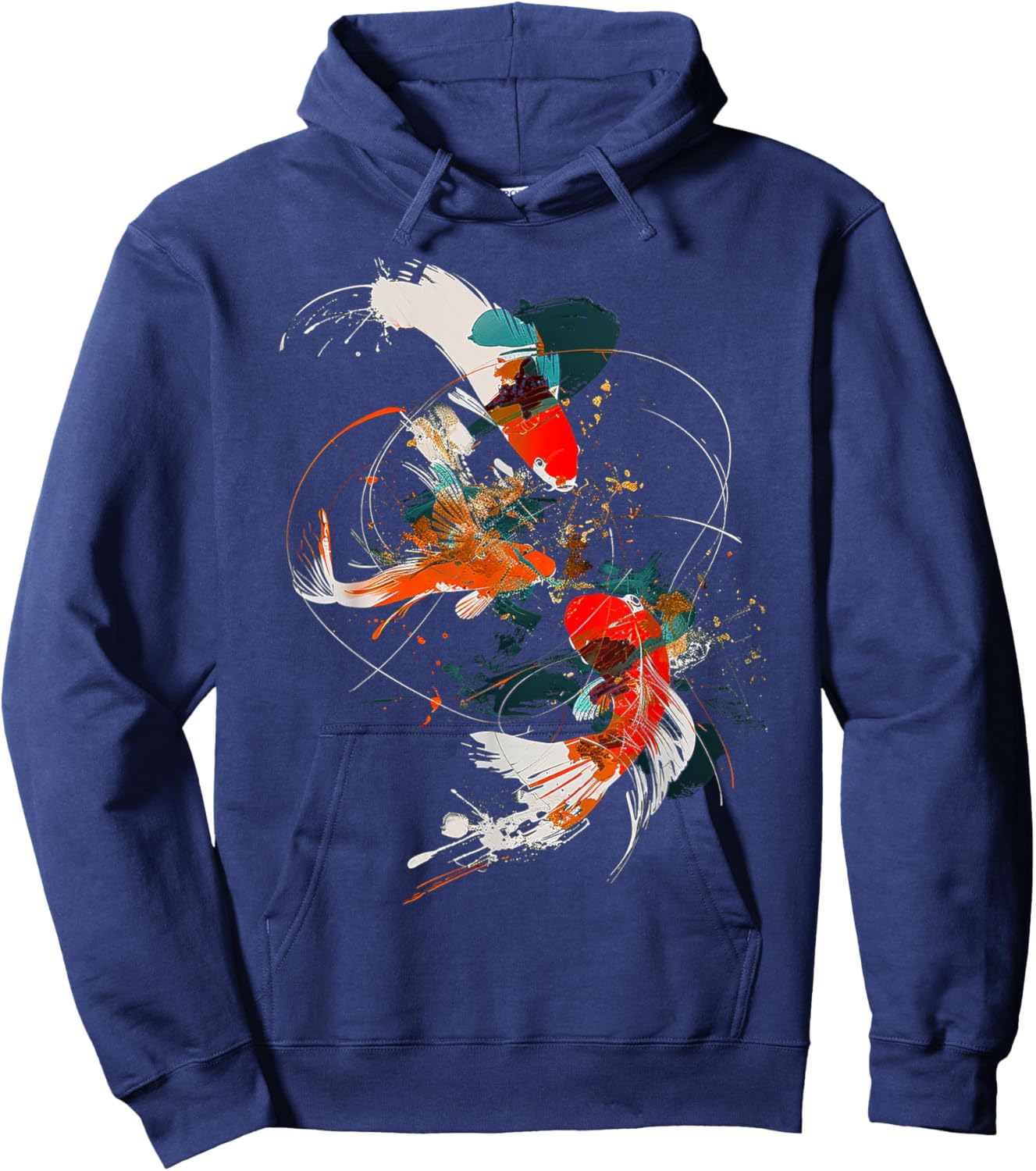 Fish Abstract Art Geometric Animal Pet Graphic Fish Hoodie - Hoodie | Navy