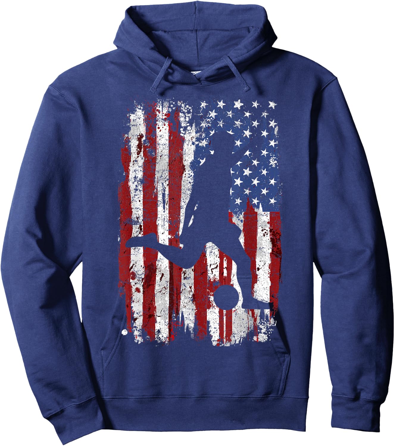 Soccer Vintage USA Flag Hoodie - Hoodie | Navy