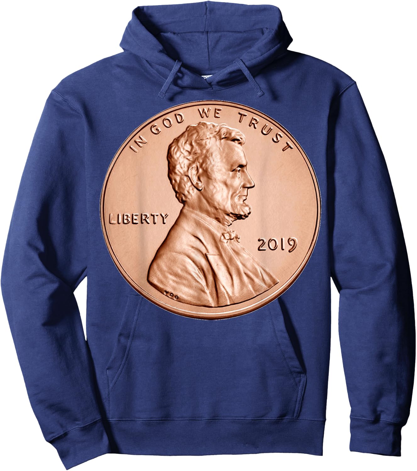 Penny Lincoln USA Coin 1 Cent 2019 America United States USA Hoodie - Hoodie | Navy