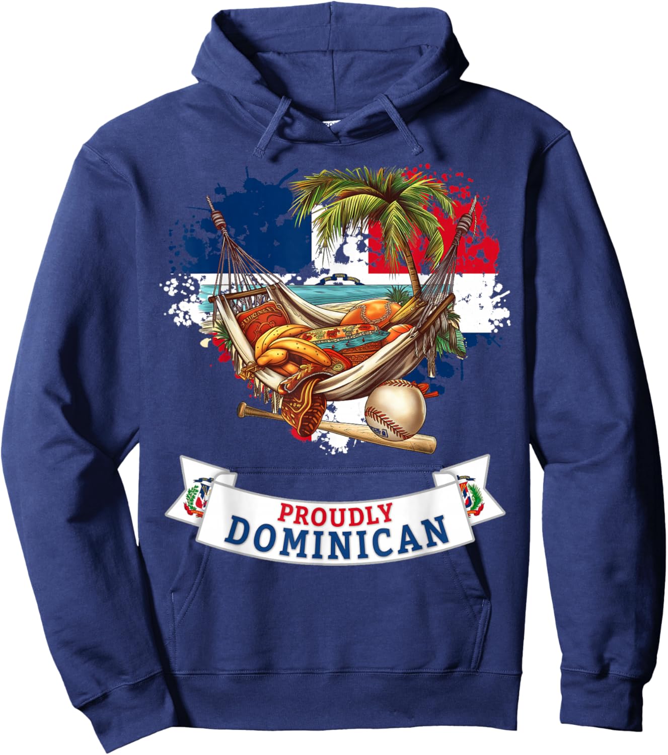 Coat of Arms Republica Dominicana For Kids & Dominican Flag Hoodie - Hoodie | Navy