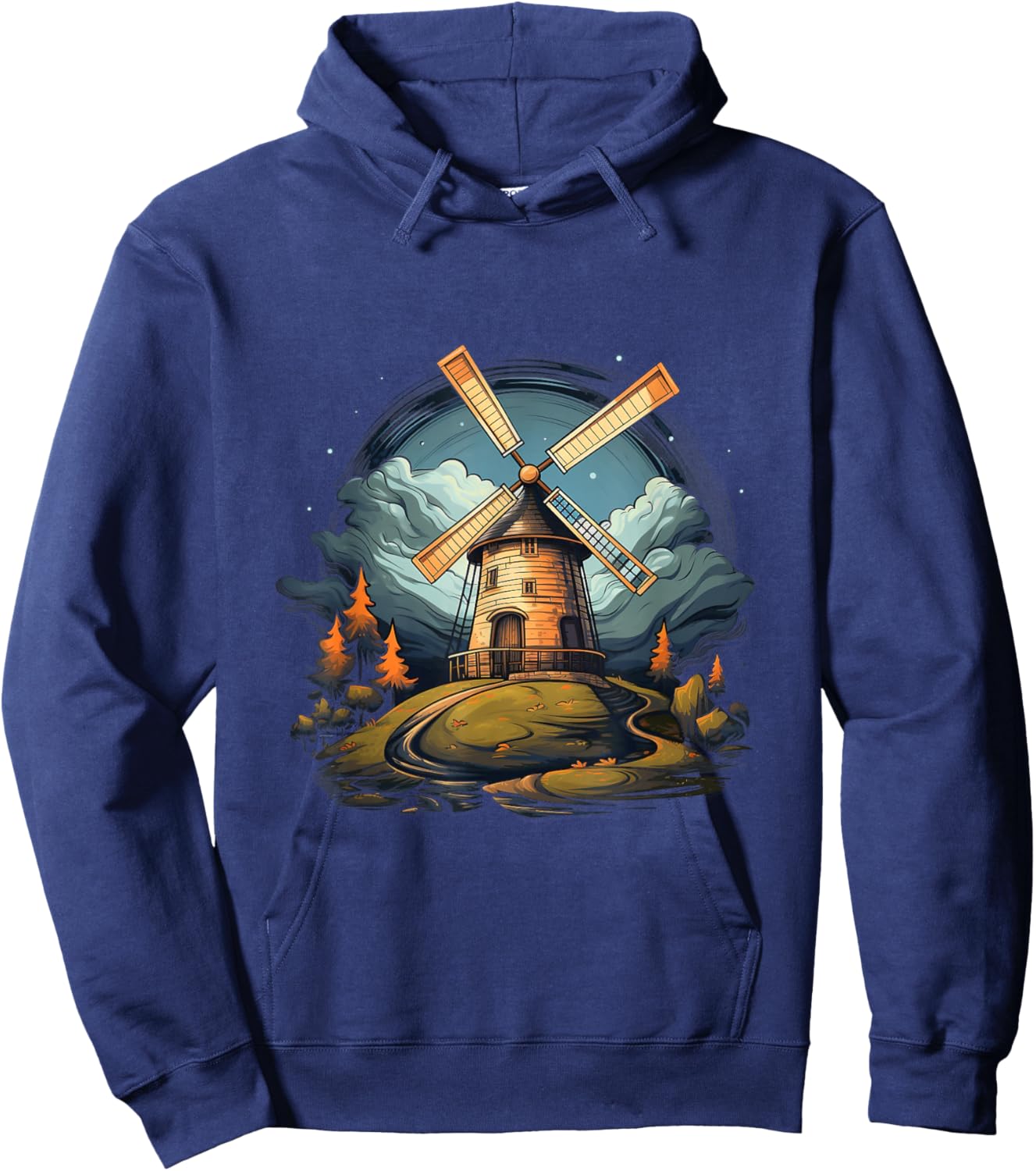 Dutch windmill Dordrecht Netherlands farmland holland travel Hoodie - Hoodie | Navy
