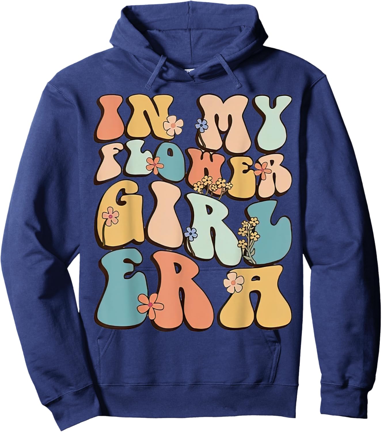 In My Flower Girl Era Retro Groovy Flower Girl Funny Cute Hoodie - Hoodie | Navy