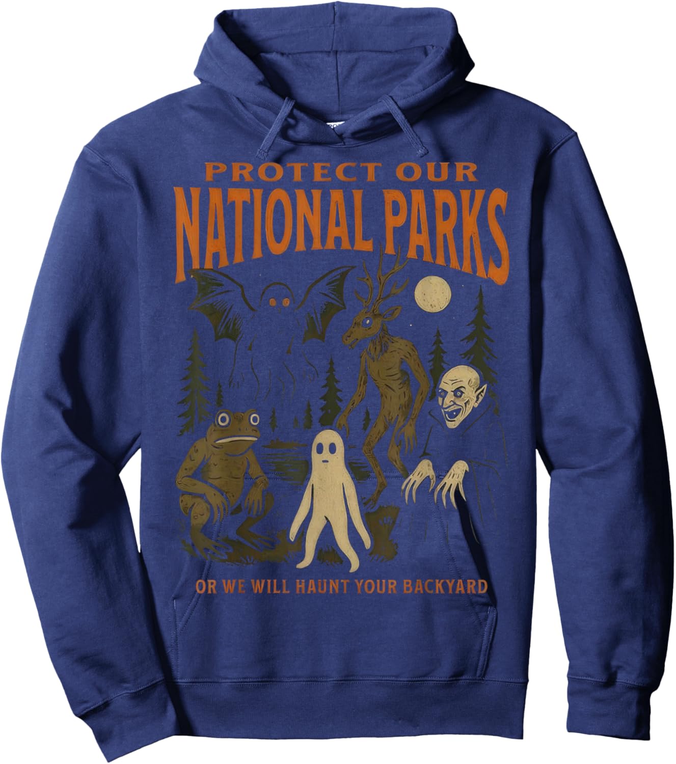 Protect Our National Parks Cryptidcore Weirdcore Folk Horror Hoodie - Hoodie | Navy