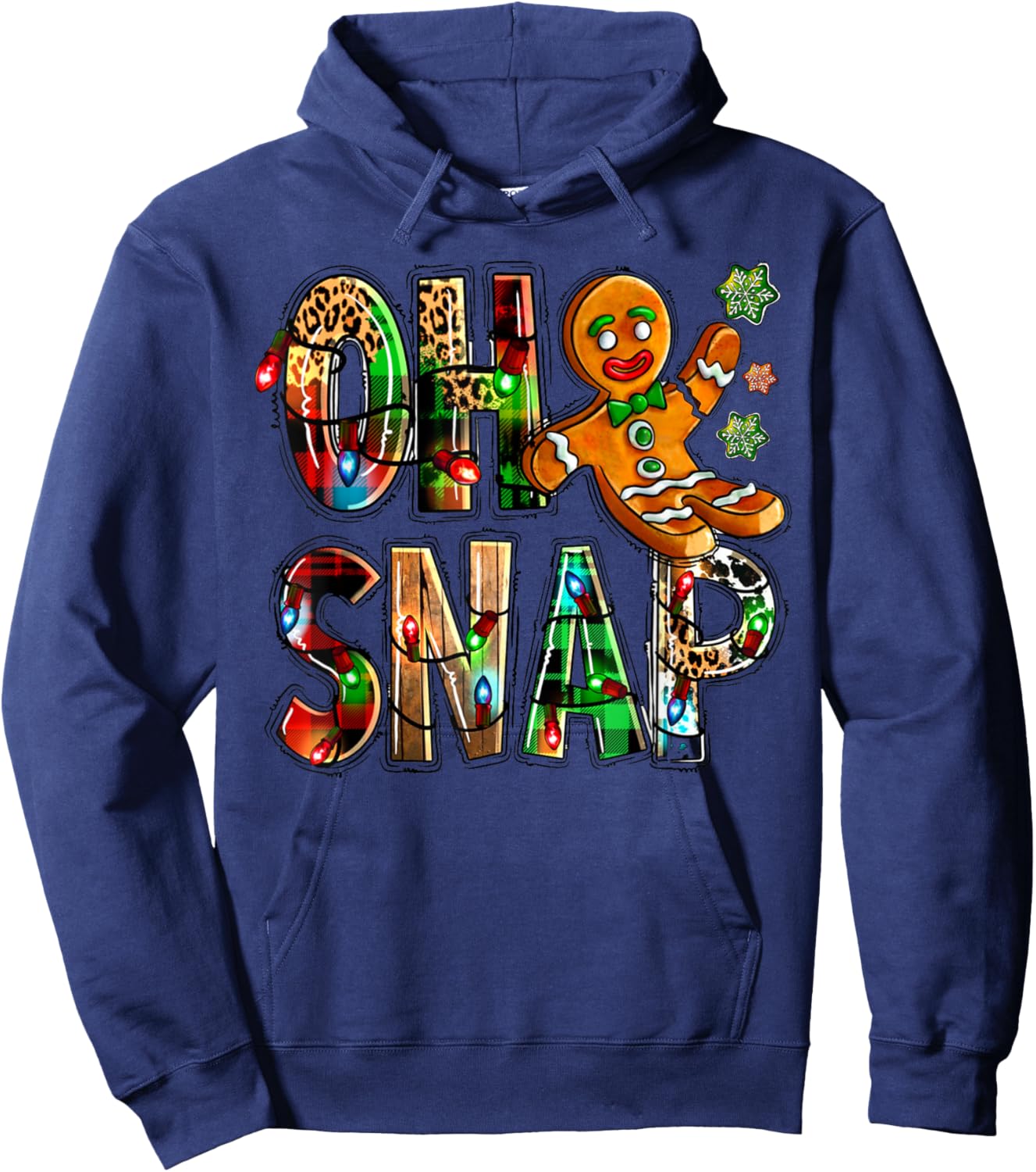 Oh Snap! Funny Gingerbread Man Cookie Christmas Hoodie - Hoodie | Navy