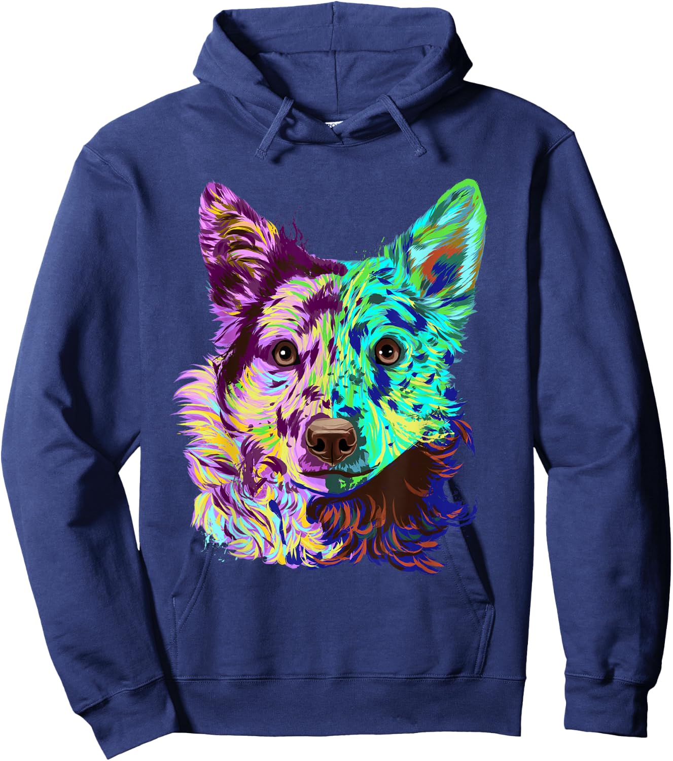Colourful Splash Dog Mudi Women Girls Kids Hoodie - Hoodie | Navy