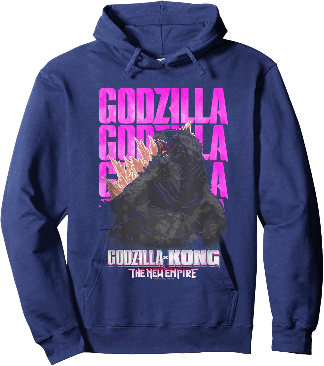 Godzilla X Kong: The New Empire Movie Godzilla Repeating Hoodie - Hoodie | Navy