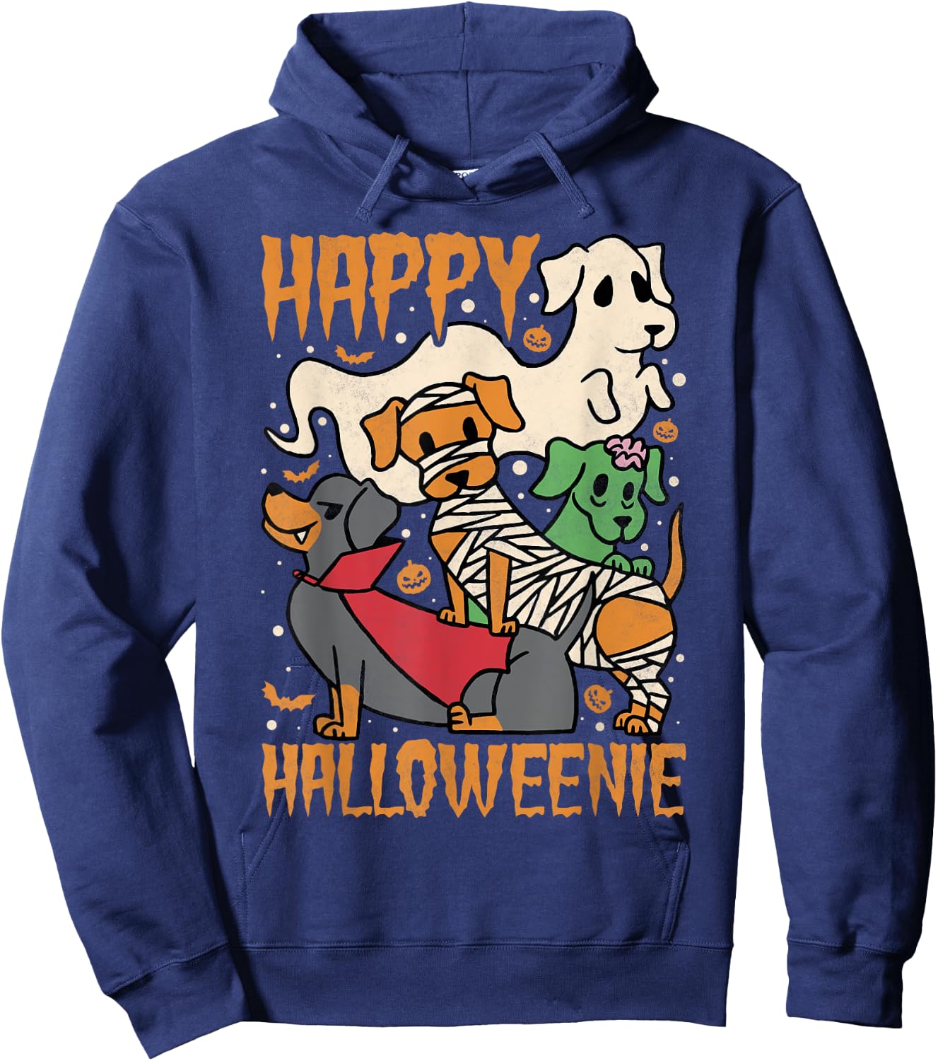Happy Halloweenie, Halloween Dachshund Hoodie - Hoodie | Navy