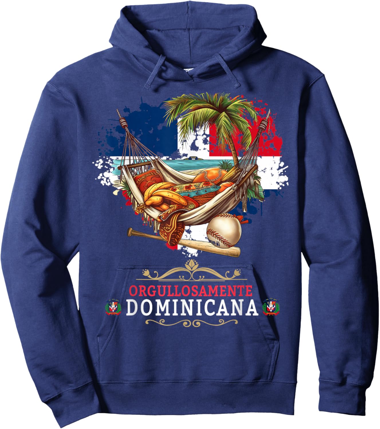 Coat of Arms Republica Dominicana For Kids & Dominican Flag Hoodie - Hoodie | Navy