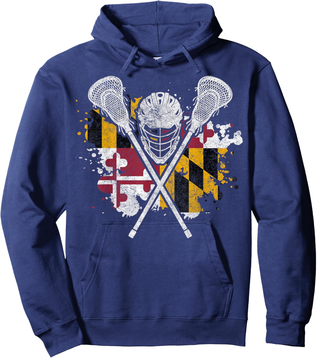 Maryland Lacrosse Lover Maryland Flag Family Vacation Hoodie - Hoodie | Navy
