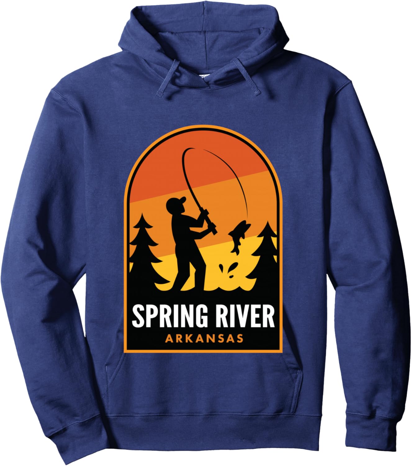 Spring River Arkansas Fishing Hoodie - Hoodie | Navy