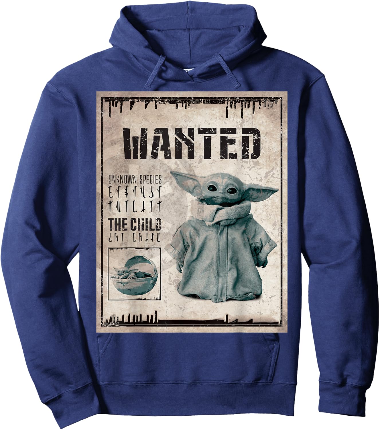 Star Wars The Mandalorian The Child Wanted Poster Hoodie - Hoodie | Navy