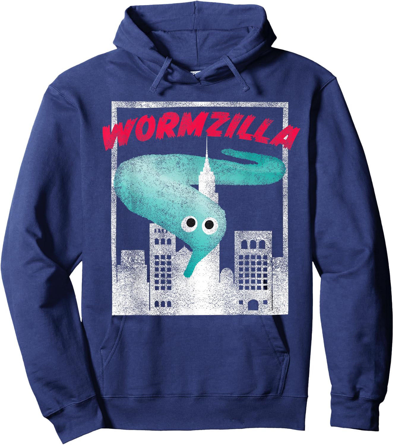 Worm on a String Meme Wormzilla Retro Years Style Hoodie - Hoodie | Navy