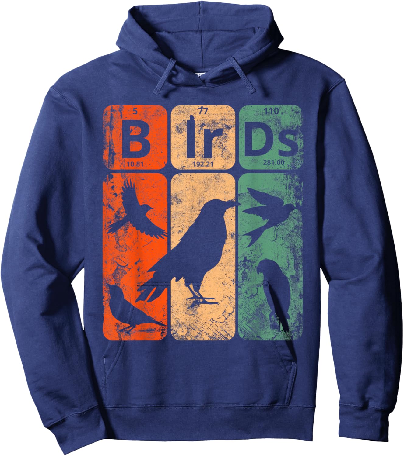 Birds Periodic Table Elements Birdwatching Ornithology Hoodie - Hoodie | Navy