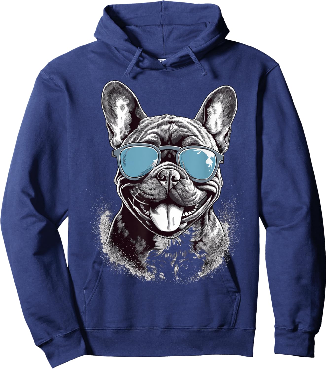 French Bulldog With Sunglasses Men Women Girls Kids Hoodie - Hoodie | Navy