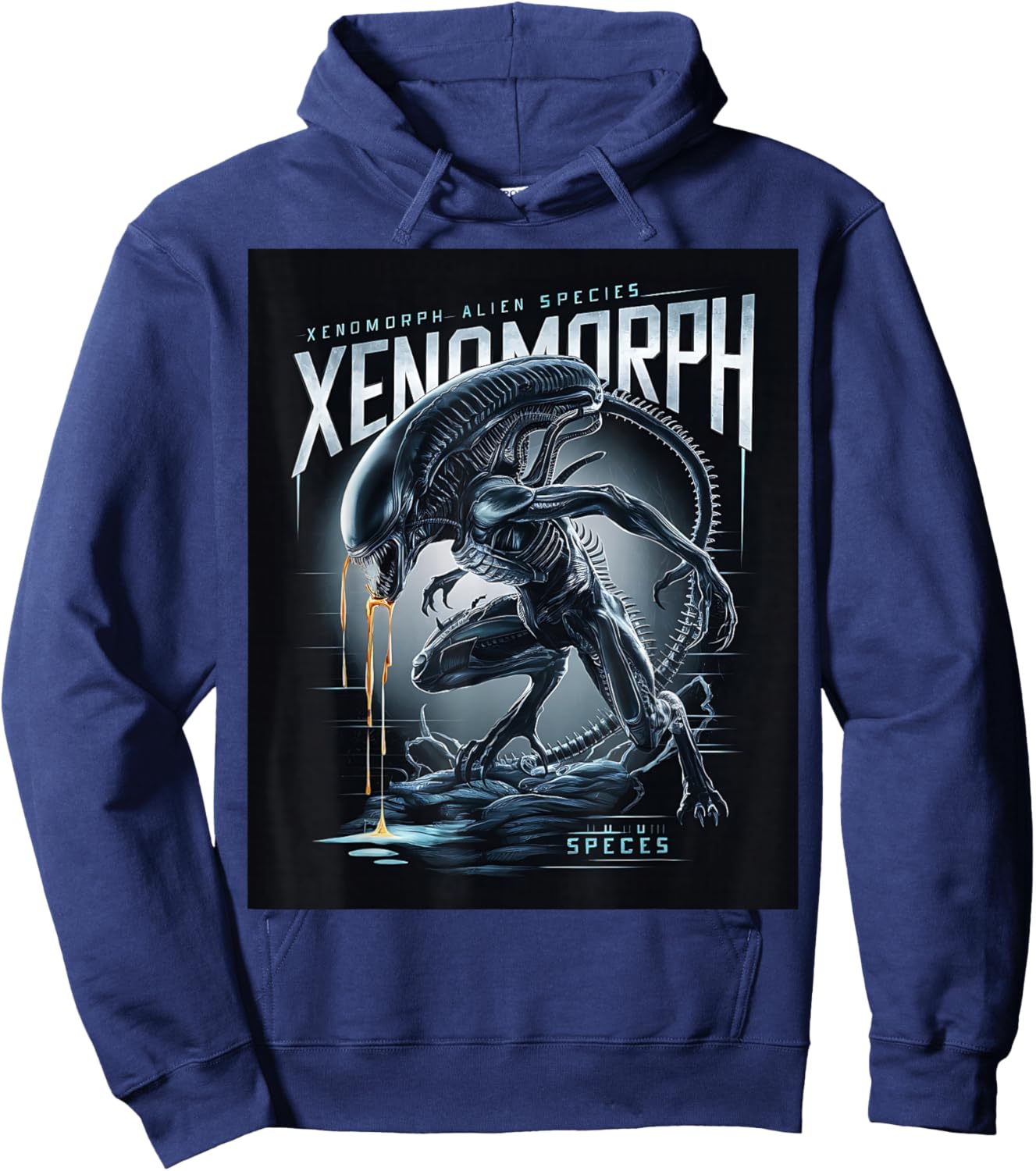 Alien 45th Anniversary Xenomorph 1979 Movie Poster in Space Hoodie - Hoodie | Navy