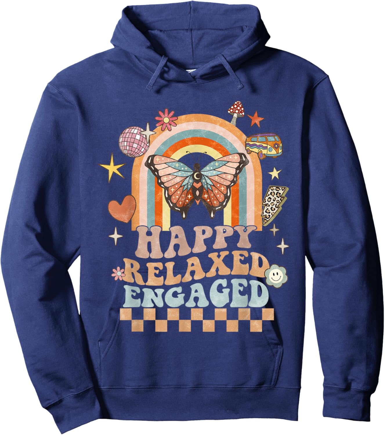 Happy Relaxed Engaged ABA Behavior Analyst Special Education Hoodie - Hoodie | Navy