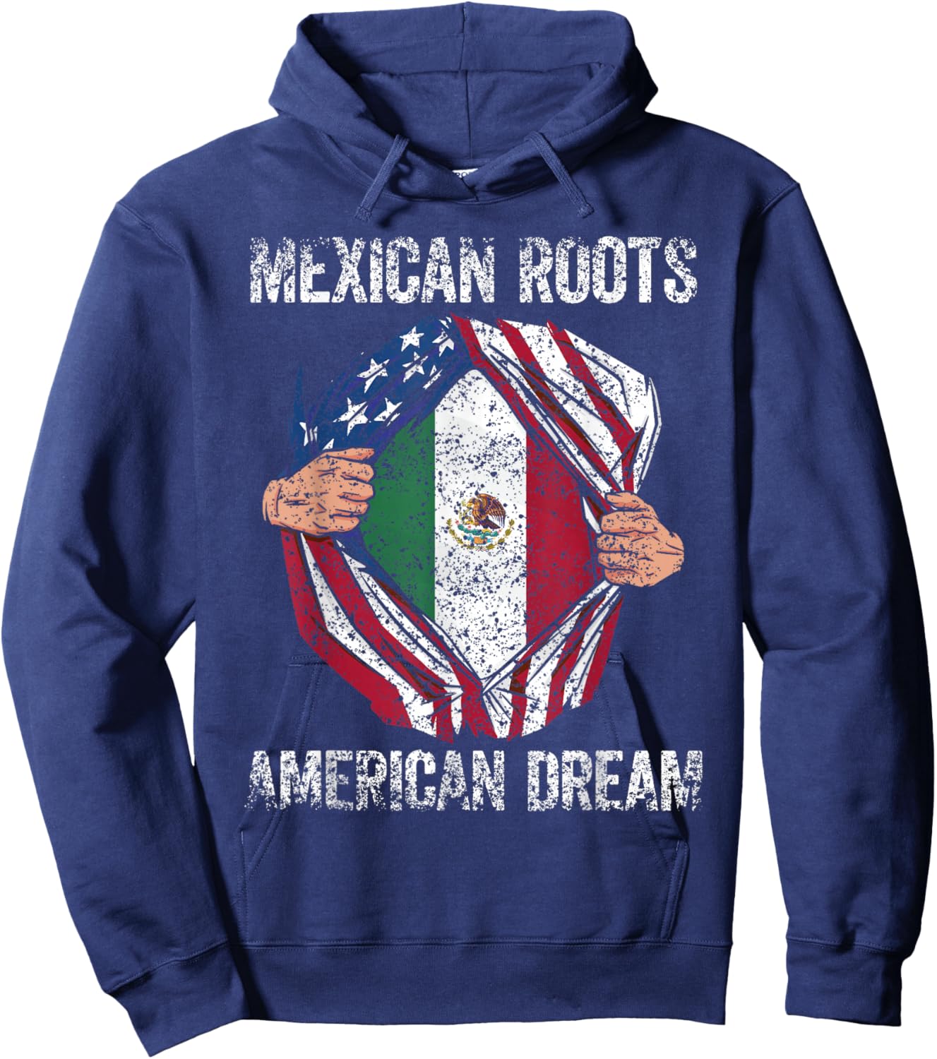 Mexican Roots American Dream Us Usa Mexico Mexican American Hoodie - Hoodie | Navy