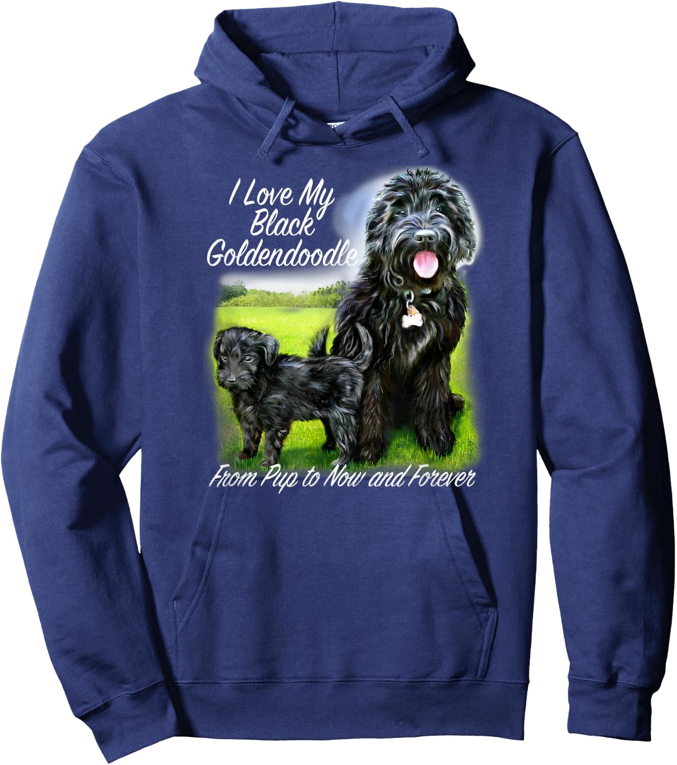 Golden Doodle I Love My Black Goldendoodle From Pup Forever Hoodie - Hoodie | Navy