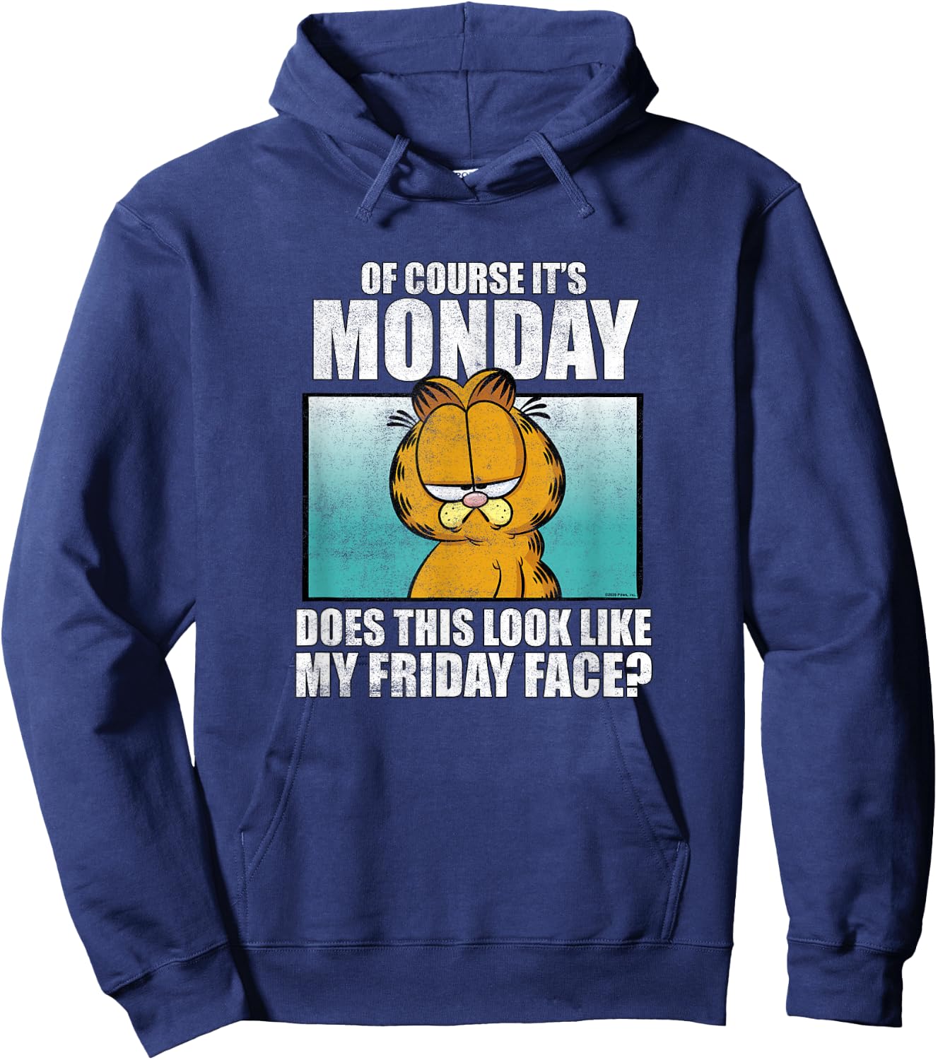 Garfield of Course It's Monday...Friday Face Hoodie - Hoodie | Navy