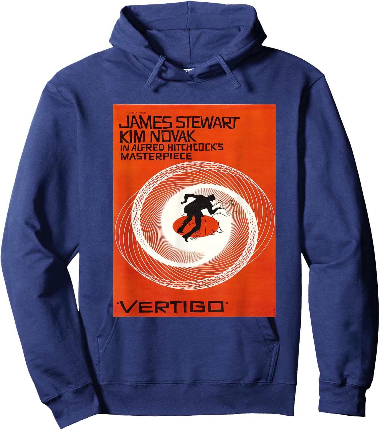 Vertigo Vintage Movie Poster, Noir Thriller Acrophobia Film Hoodie - Hoodie | Navy