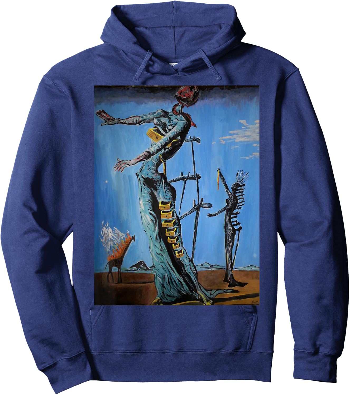 Famous Painting Illustration Hoodie - Hoodie | Navy